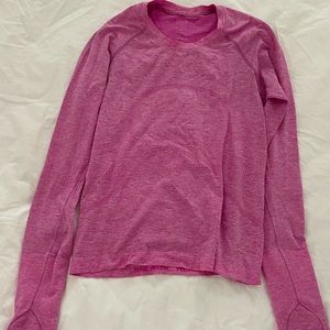 Hot pink heathered Lululemon long sleeve swiftly